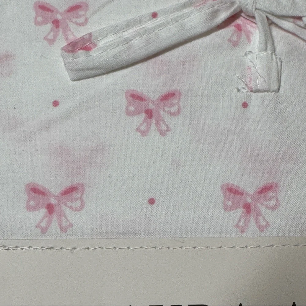 NEW Laura Ashley LOVELY BOWS Pink/White 3pc Twin Sheet‎ Set